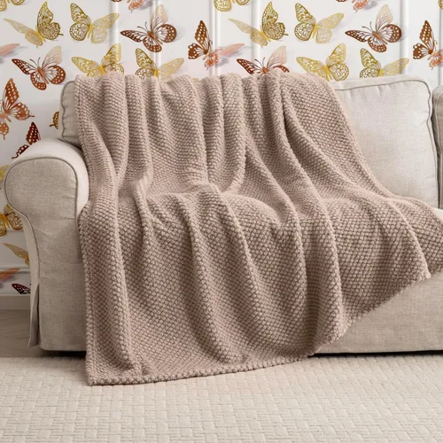 Miniatura 41 de Manta de Tiro de Piel Sintética Color Hueso para Sofá, Manta Suave y Esponjosa de Burbujas para Cama y Sofá, Manta Gruesa y Cálida de Felpa Difusa