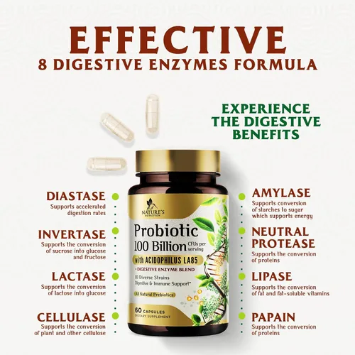 Miniatura 6 de Probióticos premium – 100 mil millones de UFC por porción – 10 cepas + prebióticos – El mejor suplemento para la salud intestinal para mujeres