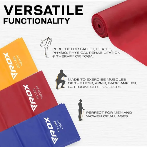Miniatura 8 de RDX Bandas de resistencia TPE 3 niveles 1.5M de largo, certificado REACH RoHS CPSIA, bucle elástico grueso y agradable a la piel, yoga, gimnasio