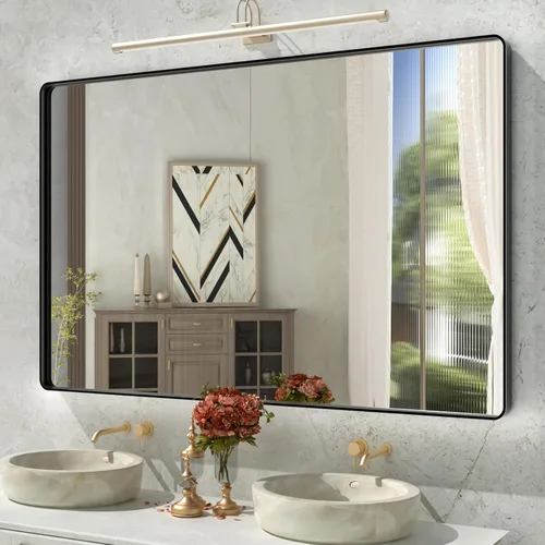 Miniatura 92 de Espejo de baño LED de 72 x 36 pulgadas, retroiluminado y frontal iluminado, espejo de tocador grande iluminado con luces, antiniebla, regulable