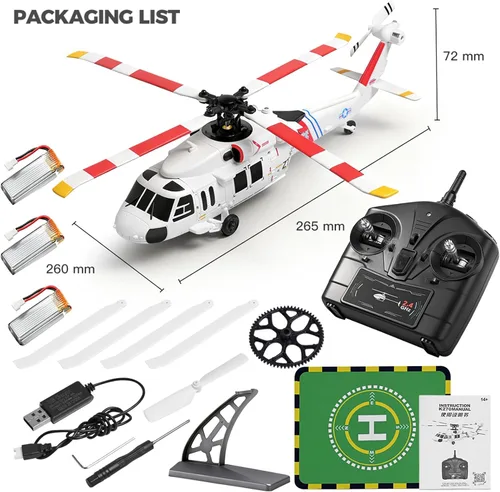 Miniatura 9 de Helicóptero de control remoto K270 UH60L 2.4Ghz 4CH Helicóptero RC Heli Aileronless giroscopio de 6 ejes Presión de aire Retención de flujo óptico