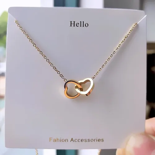 Miniatura 5 de Lindo collar de corazón pequeño con colgante de corazón de oro de 14 quilates, collar de cadena de corazón abierto de oro pequeño para mujer
