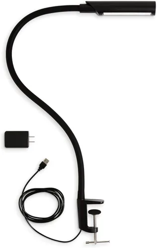 Reliable UberLight Flex 3200TL - Luz de trabajo LED portátil con abrazadera, conexión USB, cuello de cisne flexible de 26.5 pulgadas, cabezal Negro