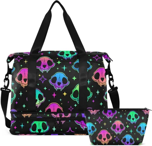 Bolsa de lona de viaje, bolsa de lona deportiva con bolsillo húmedo, bolsa de fin de semana para mujeres y hombres, bolsa de gimnasio, bolsa de
