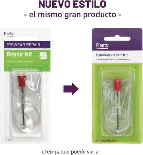Miniatura 2 de Flents Kit de herramientas de reparación de lentes con destornillador pequeño, tornillos para gafas, lupa, guía de tornillos y bolsa