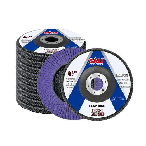 Sali Paquete de 10 Discos de Aleta de Cerámica Grano 40 de 4.5" x 7/8 Pulgadas Disco de Lijado Tipo Bisel #29 Grado Premium e Industrial Amoladora