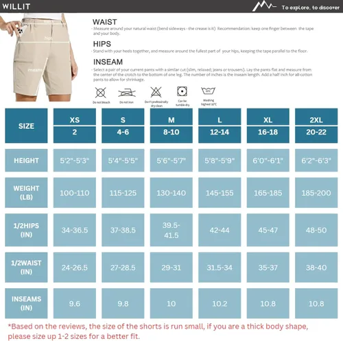 Miniatura 7 de Willit - shorts de senderismo para mujer, de 10 pulgadas, elásticos, para golf, activos, de secado rápido, pantalones cortos de verano