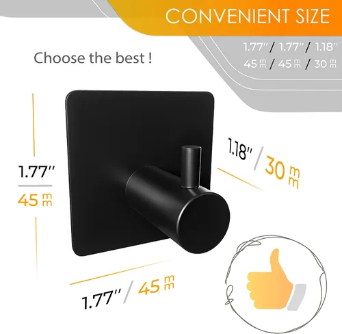 Miniatura 3 de Ganchos autoadhesivos para toallas de baño de níquel cepillado para montar en la puerta de baño, tiras fuertes de acero inoxidable SUS304