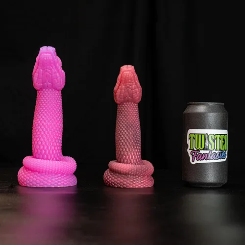 Miniatura 4 de Nathara Snake - Consolador con ventosa, diseño de mármol azul oscuro/azul claro, hecho a mano en los Estados Unidos, juguetes sexuales para adultos