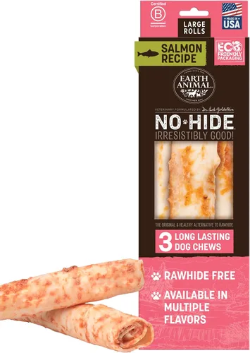 Miniatura 11 de Earth Animal No Hide Chews - Rollos masticables para perros grandes sin cuero crudo de larga duración, pollo - 2