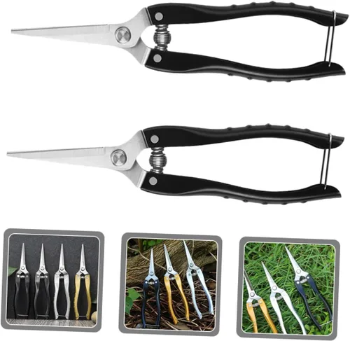 Miniatura 9 de Housoutil Tijeras de poda de jardín resistentes, mango ergonómico para arreglos florales, corte de plantas, jardín