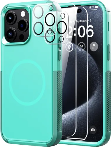 Miniatura 38 de Diverbox Funda para iPhone 13 [compatible con MagSafe] [con protector de pantalla] [a prueba de golpes] [a prueba de caídas] Funda de protección