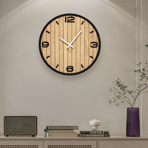 Miniatura 18 de Reloj de pared redondo de 10 pulgadas, funciona con pilas, de cuarzo, sin tictac, decorativo, analógico, para apartamento, sala de estar