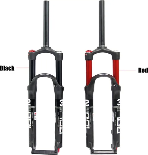 Miniatura 7 de 26/27.5/29 Suspension Fork 100mm Travel,28.6mm Straight Tube QR 9mm Double Chamber Crown Lock Aluminum Alloy XC Mountain Fork Red/Black