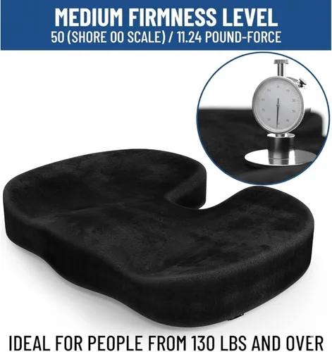Miniatura 4 de Cojín de asiento de espuma viscoelástica de gel para silla de oficina, almohada de alivio del dolor de coxis y ciática, cojín ergonómico