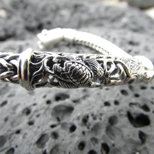 Miniatura 4 de Pulsera Turtle Manta Ray. Plata de Ley. Peridoto. 7 pulgadas.