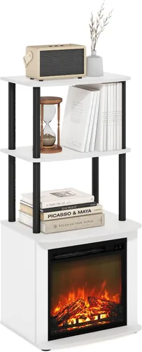 Miniatura 21 de Furinno Soporte clásico de TV de 70 pulgadas con chimenea, roble francés gris gris roble francés