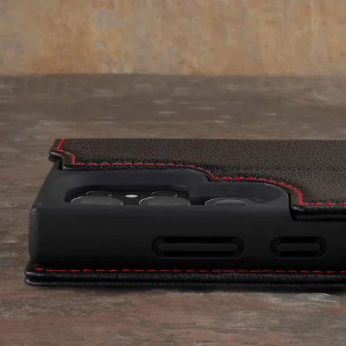 Miniatura 5 de TORRO Funda compatible con Samsung Galaxy S23 Ultra 5G – Funda de cuero premium tipo cartera con función atril y ranuras para tarjetas (negro)