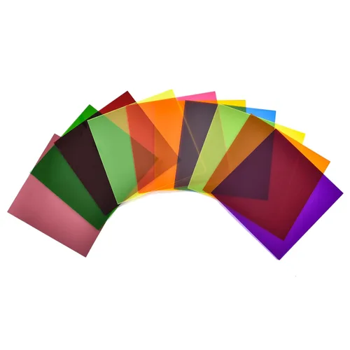 10 piezas y 10 colores de 8 x 8 x 0.118 pulgadas, hojas de acrílico fundido de color transparente para cortar, grabar, letreros y proyectos de