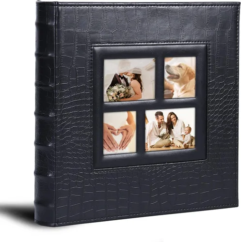 Miniatura 7 de Vienrose Álbum de fotos para 200 fotos de 4 x 6 pulgadas, cubierta de piel, libro de fotos de gran capacidad para bodas, bebés y vacaciones