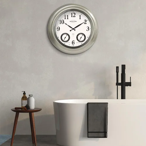 Miniatura 8 de Presentime & Co Jameson Reloj iluminado para interior/exterior de 24 pulgadas, casa de campo moderna, autoiluminado, impermeable, estación