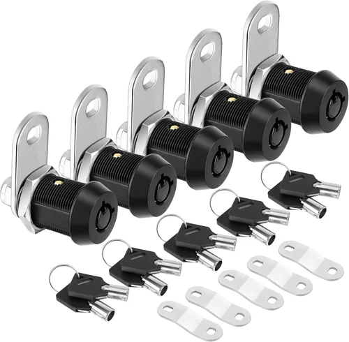 Miniatura 11 de PTEROMY Paquete de 2 cerraduras de gabinete con llaves, cerradura tubular de leva resistente de 5/8 pulgadas para cerraduras de almacenamiento