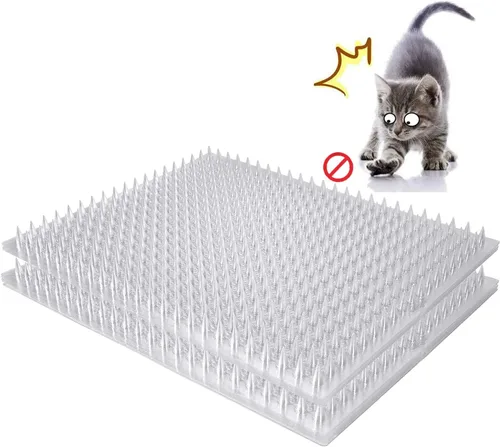 Miniatura 8 de Paquete de 8 alfombrillas disuasorias para gatos para exteriores e interiores, tapetes de entrenamiento disuasorio para mascotas, mantiene alejados