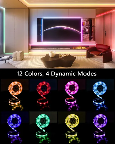 Miniatura 2 de Tiras de luces LED RGB de WILLLED, luz debajo de la cama con sensor de movimiento activado, control remoto RF con temporizador, iluminación de tira