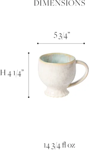 Miniatura 2 de Casafina Taza de cerámica de cerámica de 15 onzas, colección Mallorca, beige arena, apto para microondas y lavavajillas, acristalamiento seguro