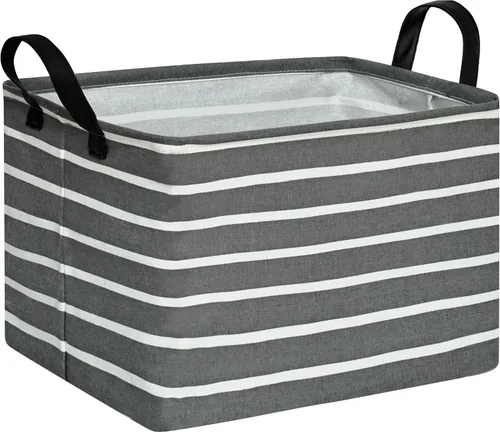 Miniatura 14 de Cesta de almacenamiento para bebé, caja de guardería, cesta de lavandería, cubos de organización para juguetes y ropa con asas (flor azul)