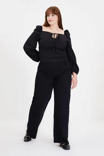 Miniatura 7 de Trendyol Jeans de pierna ancha de cintura alta para mujer