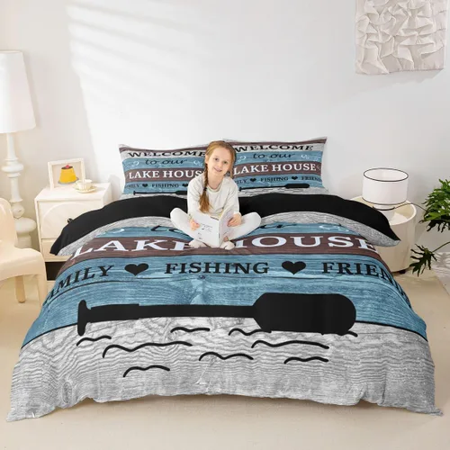 Miniatura 40 de Erosebridal Funda de edredón de ancla náutica, juego de ropa de cama con brújula oceánica, tamaño individual para niños, adolescentes, adultos