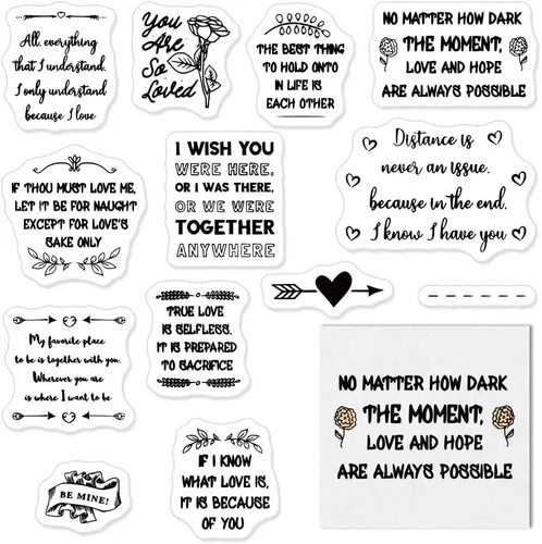Miniatura 8 de Estivaux Sellos transparentes de gnomos de San Valentín para hacer tarjetas, diario y álbumes de recortes, sellos de goma para camiones de corazón