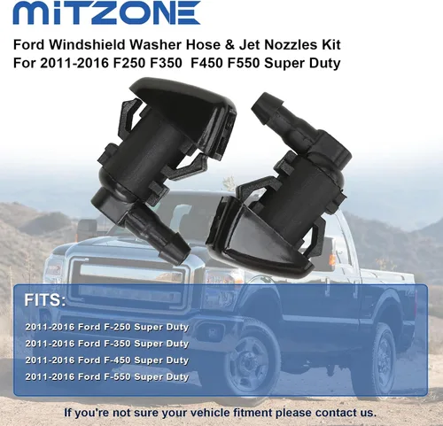 Miniatura 2 de MITZONE Kit de boquilla para limpiaparabrisas compatible con Ford F-250 F-350 F-450 F-550 Super Duty 2011-2016 Reemplazo BC3Z-17603-A Ford 2011-2016
