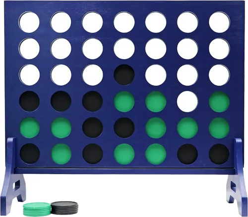 Miniatura 49 de Tailgating Pros Cuatro en una fila gigante azul marino premium con funda de transporte – Juego de patio al aire libre de gran tamaño – ¡Muchos