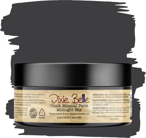 Miniatura 212 de Dixie Belle Paint Company - Pintura con acabado de tiza para muebles, color negro (Caviar), 1 galón, 128 fl oz, pintura mineral color rosa intenso