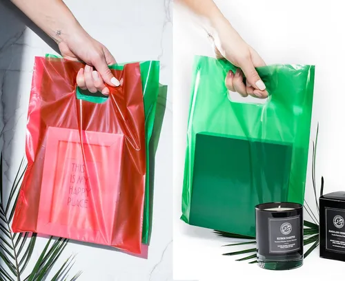 Miniatura 8 de Choice Marts 200 bolsas de mercancía rojas y verdes de 1.5 mil de espesor, 100 rojas y 100 verdes de 9" x 12", brillantes, adecuadas para venta al