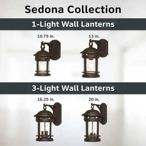 Miniatura 6 de DESIGNERS FOUNTAIN Sedona - Lámpara de pared exterior de 10.75 pulgadas para puerta delantera, patio y porche, bronce aceitado, 2370-ORB