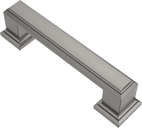 Alzassbg - Paquete de 10 tiradores de gabinete de níquel negro cepillado de 3 pulgadas (76mm) con agujero central, manijas de gabinete de cocina