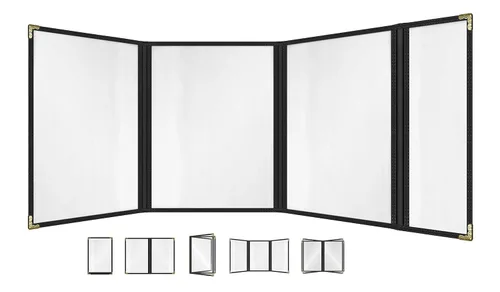 Miniatura 56 de Goodsmart - Fundas para menú de restaurante, paquete de 25 unidades, color negro, 2 vistas, soportes para menú de carga superior, cubiertas
