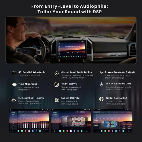 Miniatura 6 de ATOTOZONE Estéreo de coche QLED AI Android de 10 pulgadas, Radio Doble DIN 8G+128G, Carplay inalámbrico y Android Auto, 4G LTE, WiFi dual, audio