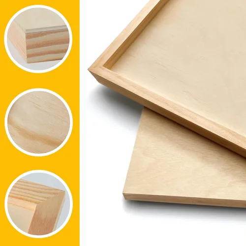 Miniatura 5 de Falling in Art Paquete de 2 paneles de lienzo de madera sin terminar, kit de paneles de madera de abedul de galería de 10 x 20 pulgadas, tablas