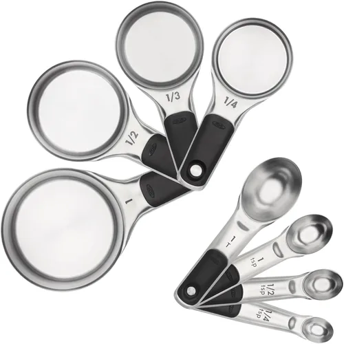 Miniatura 5 de OXO Good Grips - Vasos medidores de acero inoxidable con broches magnéticos (4 unidades)