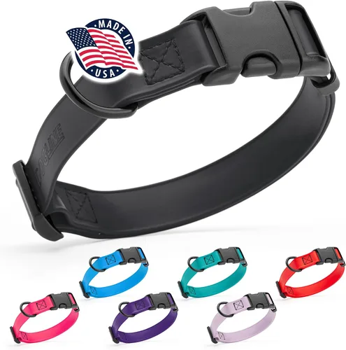 Miniatura 45 de Dogline Biothane - Collar impermeable para perro con hebilla de liberación rápida, resistente cincha de nailon recubierta con resistente y a prueba