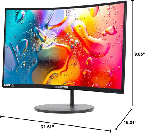Miniatura 10 de Sceptre - Monitor curvo de 24 pulgadas, 75Hz, LED, para videojuegos, Full HD, 1080P, HDMI, VGA, con altavoces, montaje de pared VESA listo