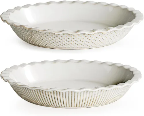 Miniatura 7 de getstar Molde de cerámica para tartas, plato para tartas de 9 pulgadas para hornear, antiadherente, apto para horno y lavavajillas, plato