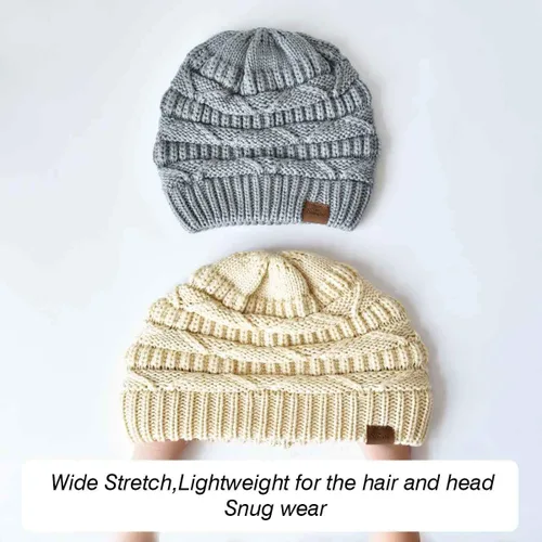 Miniatura 3 de Somaler Gorro de punto para mujer de gran tamaño grueso para invierno gorro de esquí