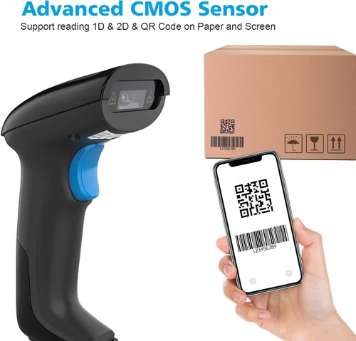 Miniatura 3 de REALINN Escáner de código de barras USB 2D QR con cable, lector de código de mano automático a prueba de polvo, impermeable, a prueba de golpes