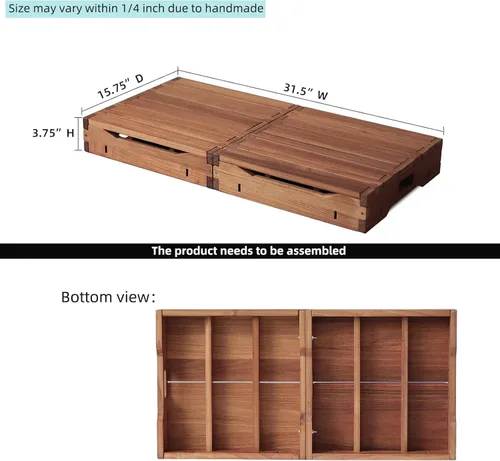 Miniatura 2 de Plataforma de madera de 3.7 pulgadas de altura. Taburete de un escalón más grande de 31.5 pulgadas para adultos y personas mayores. Escalón