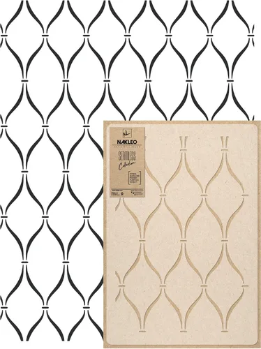 Miniatura 8 de NAKLEO Plantilla de pintura de pared de tamaño grande, 23.2 x 37.4 pulgadas, plantilla de plástico reutilizable marroquí Agadir, papel tapiz